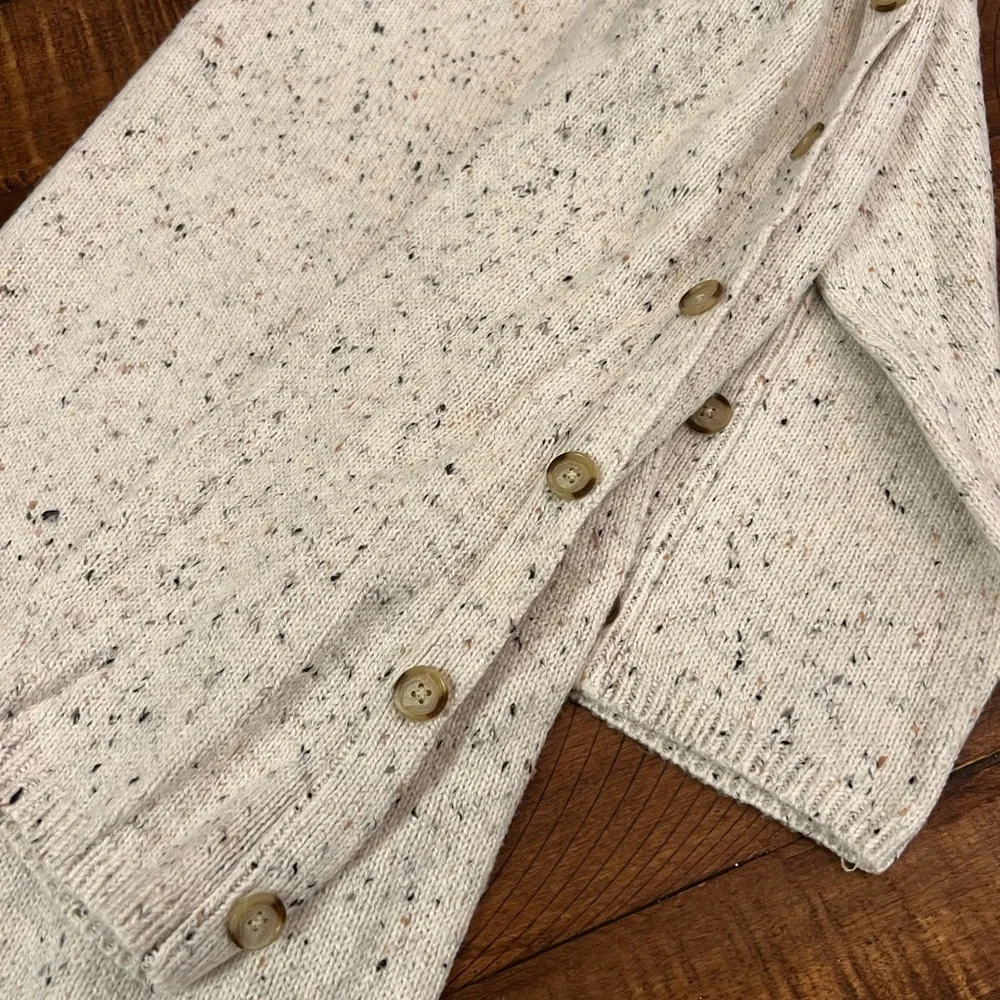 LOFT Cream Midi sweater dress with button details - Picture 3 of 6